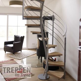 Metalltreppe mit Holzstufen